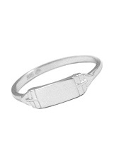 outstanding small rectangle signet silver baby ring